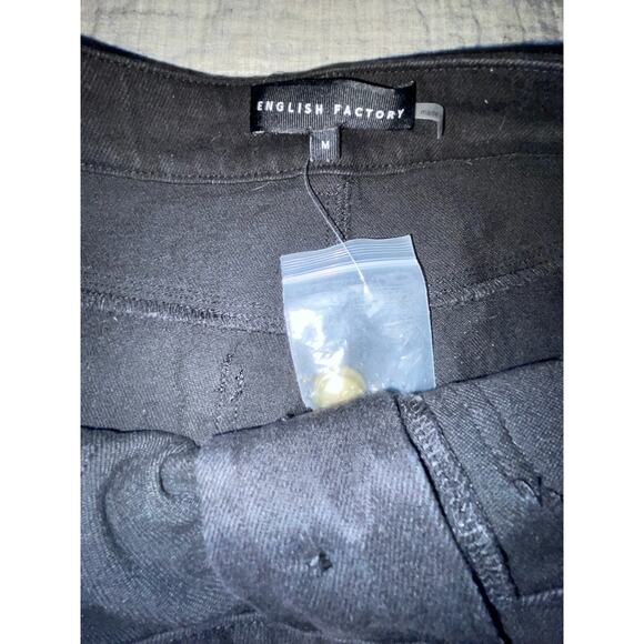 English Factory Culotte Pants - Sz M - Gold Button - Wide Leg Midi Rise - NWOT - Picture 8 of 15